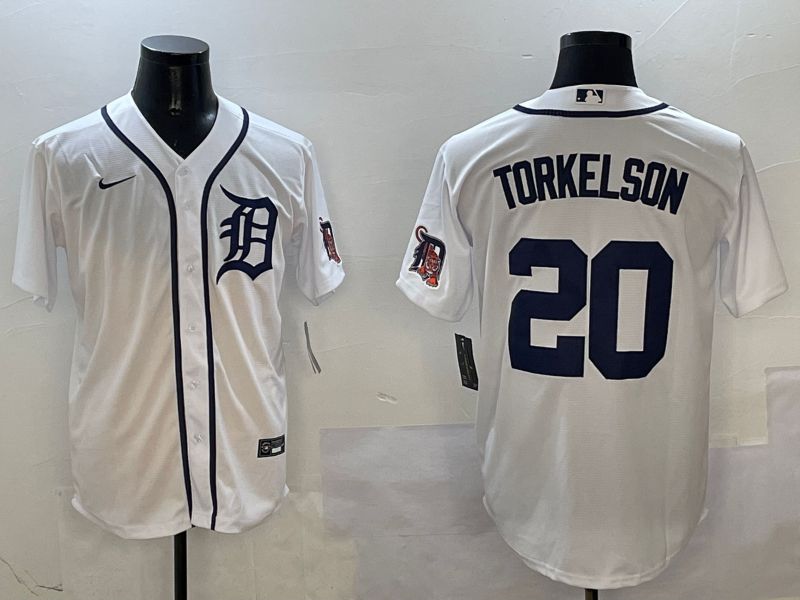 Men Detroit Tigers 20 Torkelson White Game 2025 Nike MLB Jersey style 5